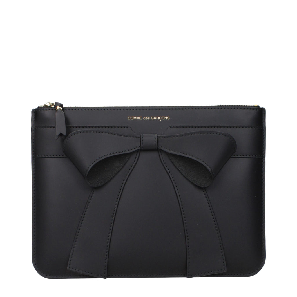 Comme Des Garçons Black Leather Clutch Bag