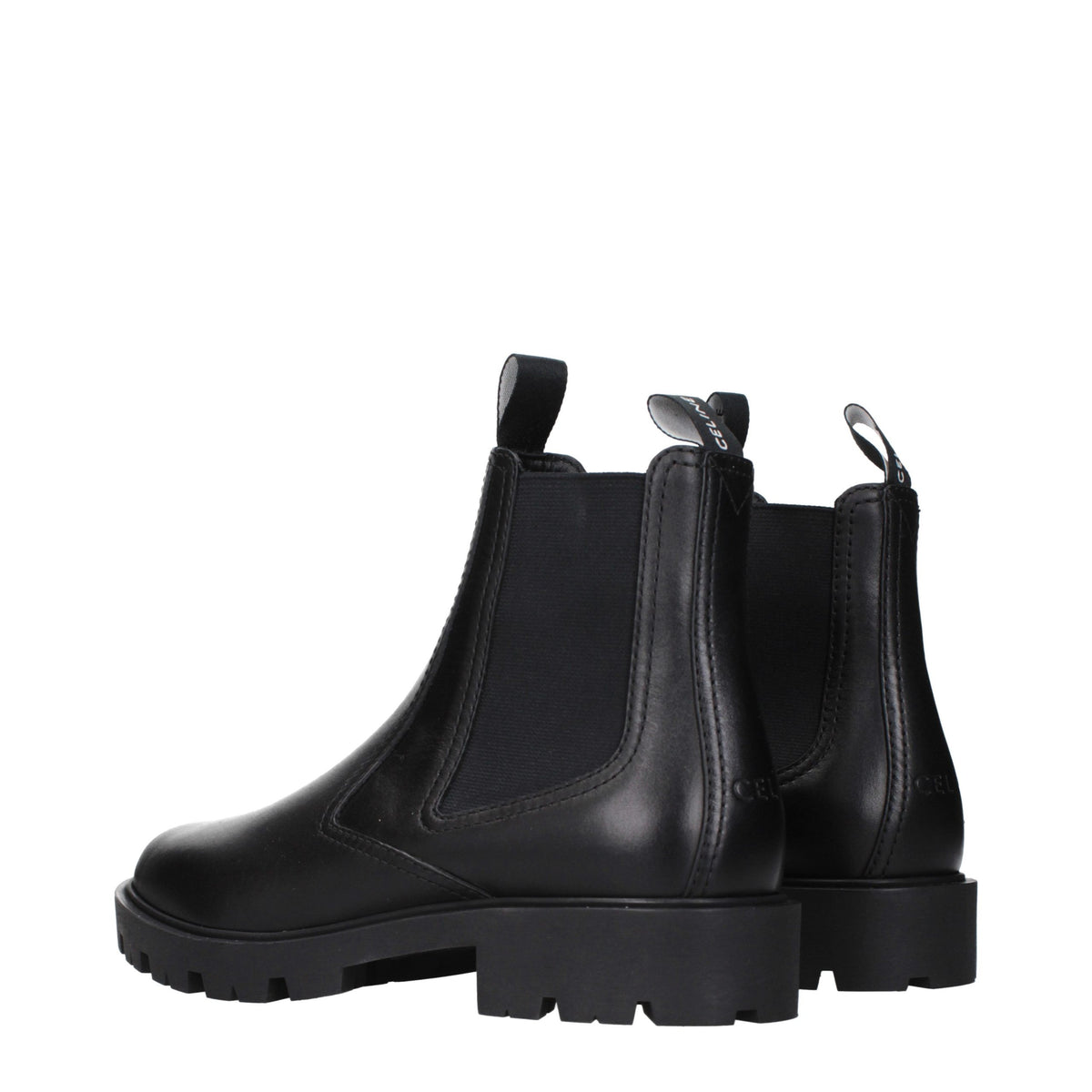 Celine Black Leather Ankle Boots