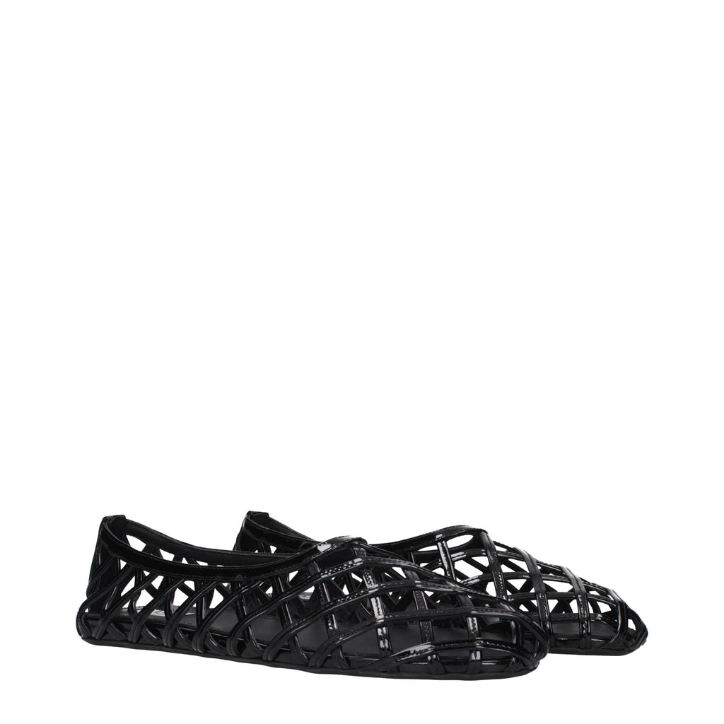 Alaïa Black Leather Ballet Flats