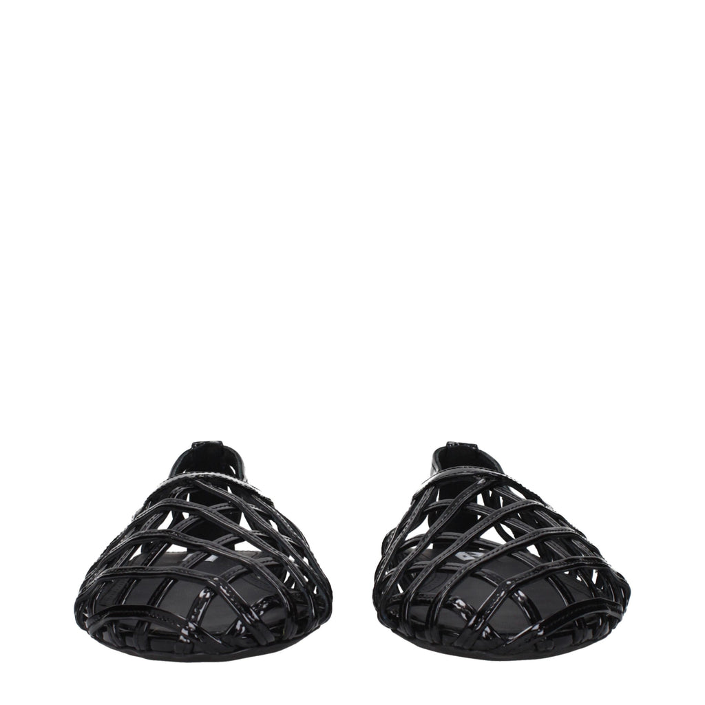 Alaïa Black Leather Ballet Flats