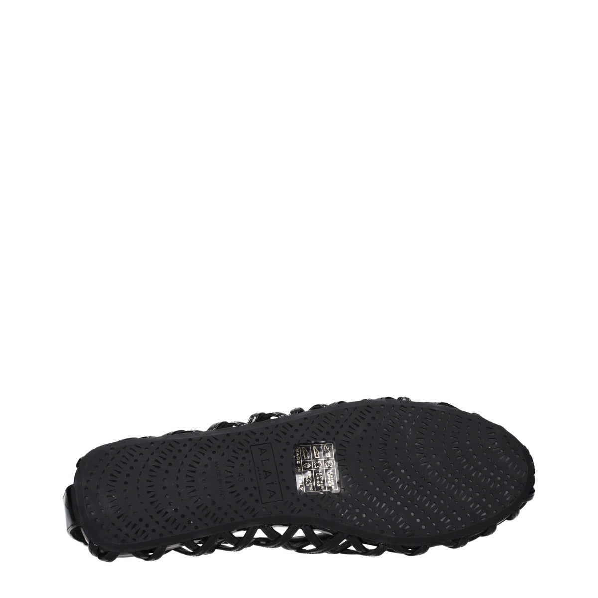 Alaïa Black Leather Ballet Flats