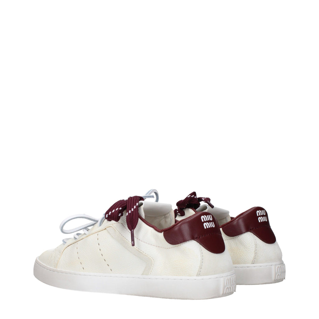 Miu Miu Beige Leather Sneakers