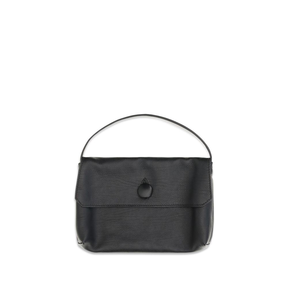 The Row Black Calf Leather Bos Taurus Shoulder Bag