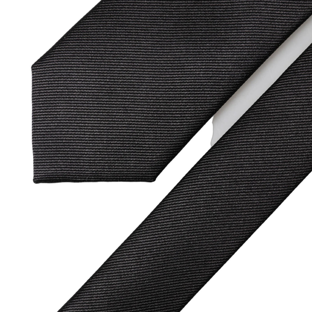 Dolce & Gabbana Black Solid 100% Silk Adjustable Men Tied Necktie Tie