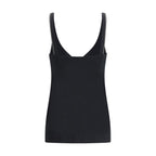 Brunello Cucinelli Black Cotton Sleeveles T-Shirt