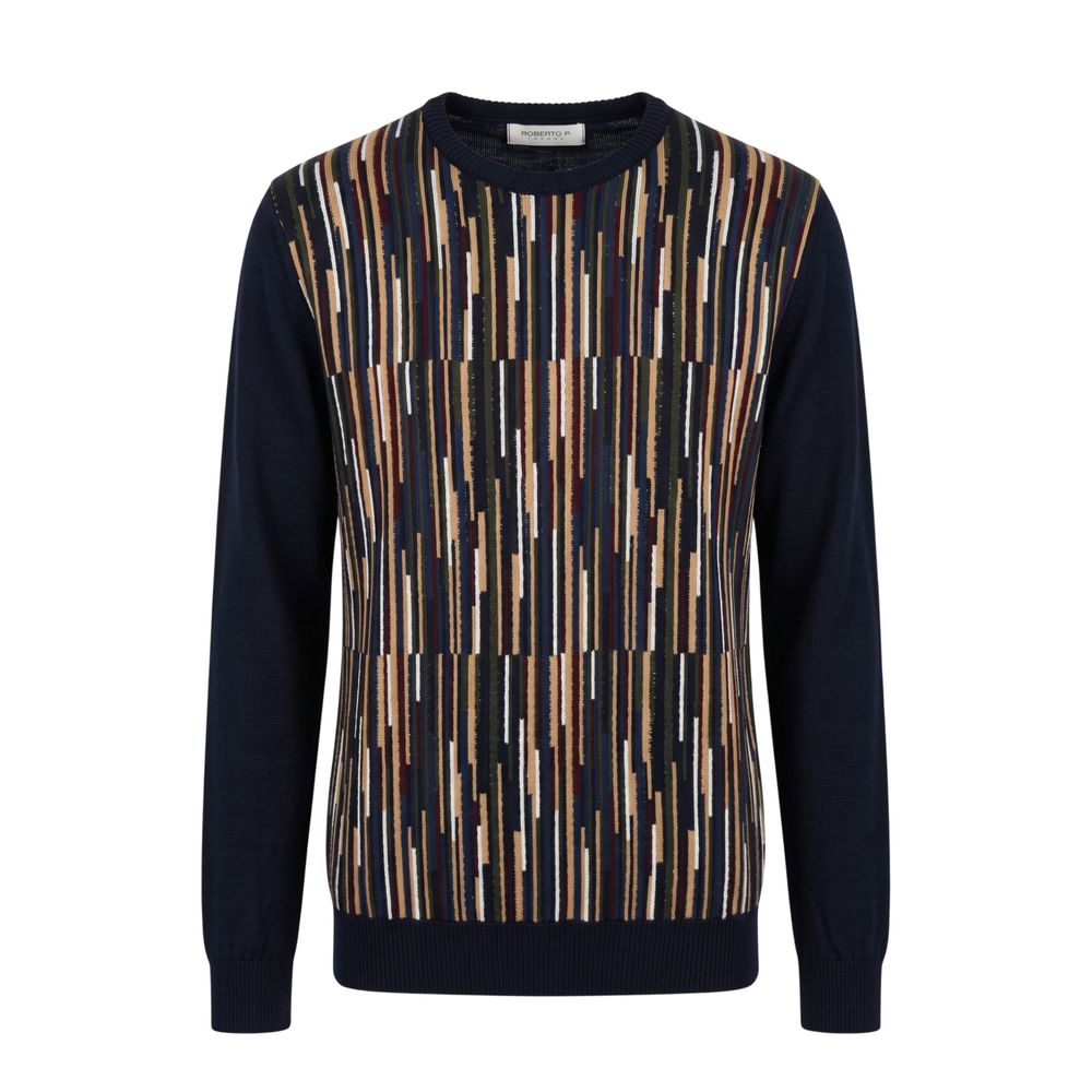 Roberto Pepe Luxury Blue Wool Men's Sweater