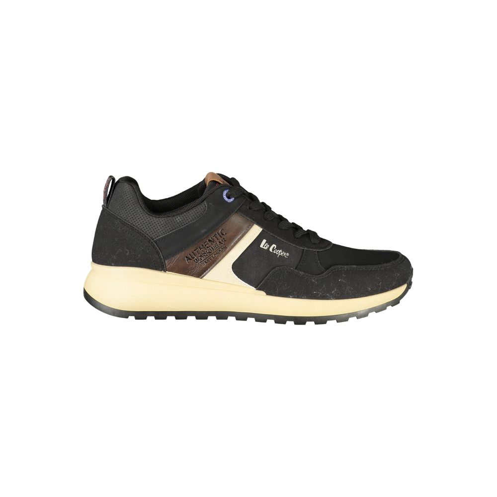 LEE COOPER Black Polyester Athletic Sneakers