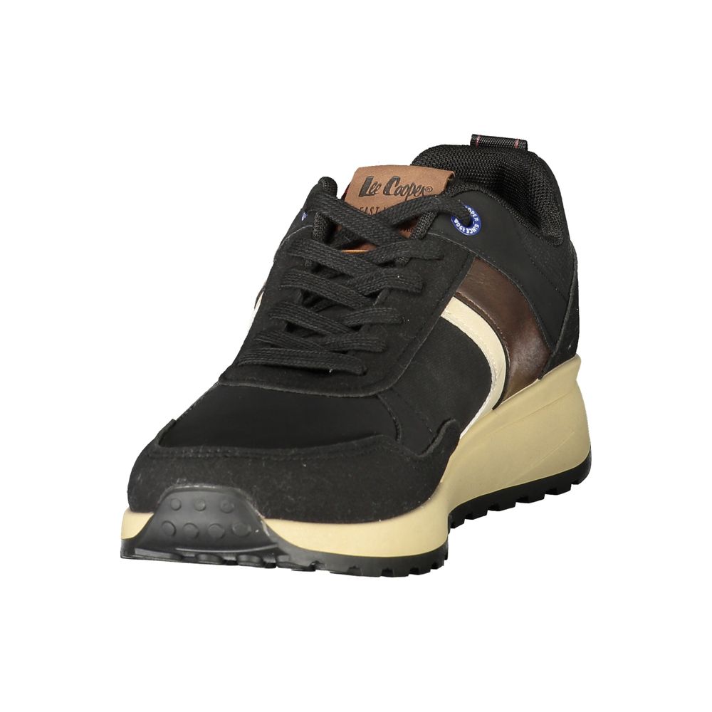 LEE COOPER Black Polyester Athletic Sneakers