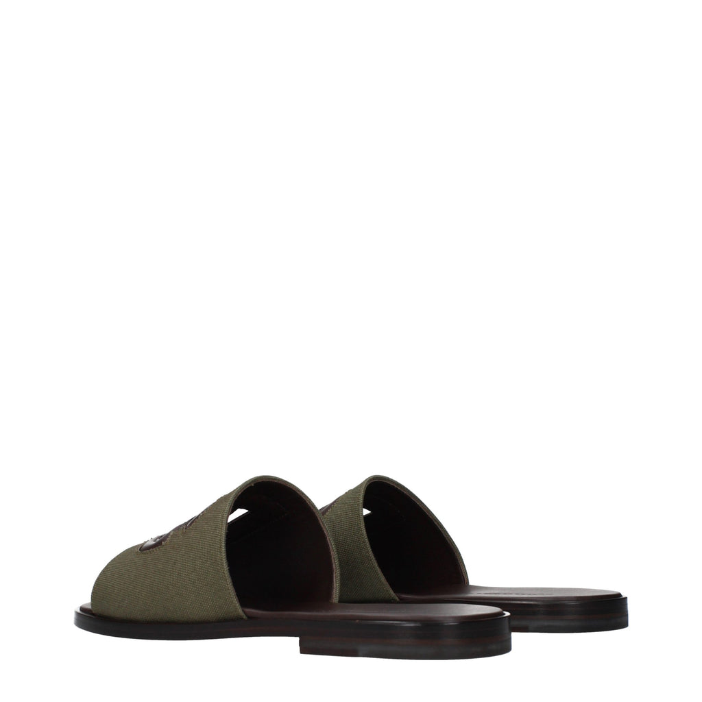 Dolce & Gabbana Green Fabric Slippers