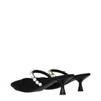 Stella McCartney Black Satin Stiletto Heel Sandals