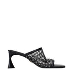 Stella McCartney Black Leather Stiletto Heel Sandals