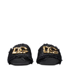 Dolce & Gabbana Black Raffia Platform Sandals