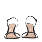 Gianvito Rossi Black Leather Stiletto Heel Sandals