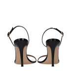 Gianvito Rossi Black Leather Stiletto Heel Sandals