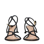 Gianvito Rossi Black Leather Stiletto Heel Sandals