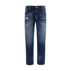 Dsquared² Blue Cotton Straight-Leg Jeans