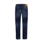 Dsquared² Blue Cotton Straight-Leg Jeans