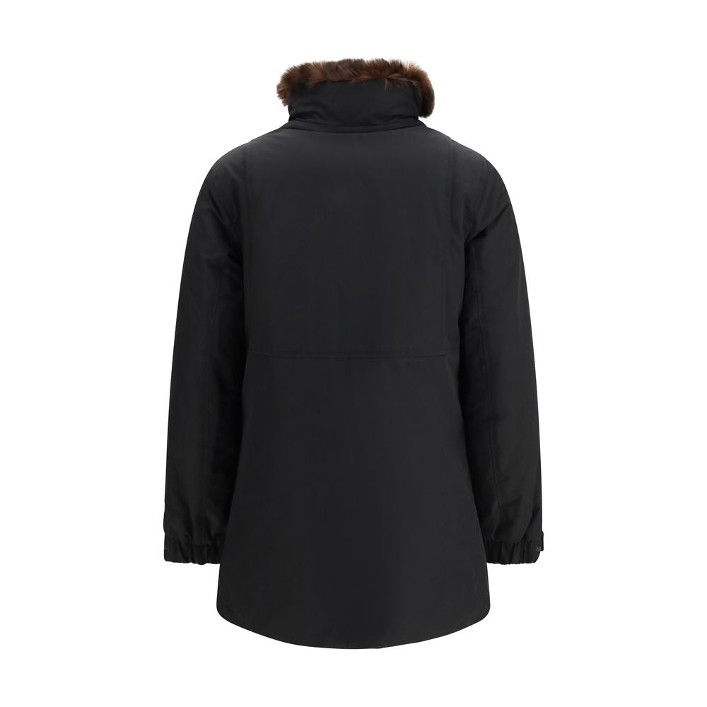 Woolrich Black Cotton Full-Length Jacket