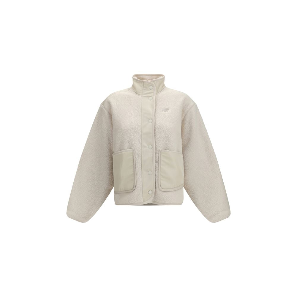 New Balance White Recycled Polyester Shell Jacket