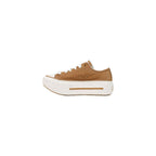 Converse Beige Leather Platform Sneakers
