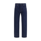 Stone Island Blue Cotton Straight-Leg Jeans