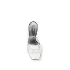 Amina Muaddi Silver Pvc Platform Sandals