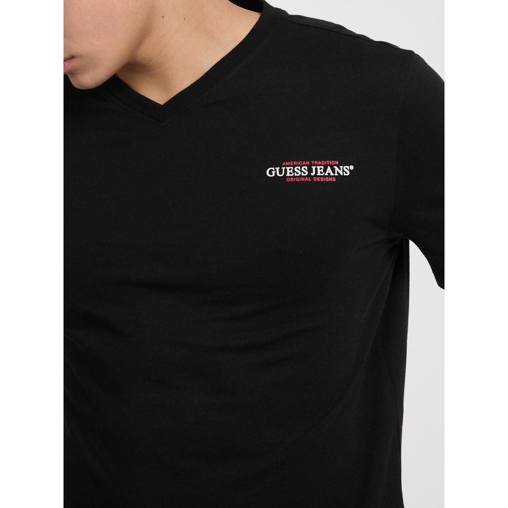 Guess Jeans Black Cotton T-Shirt