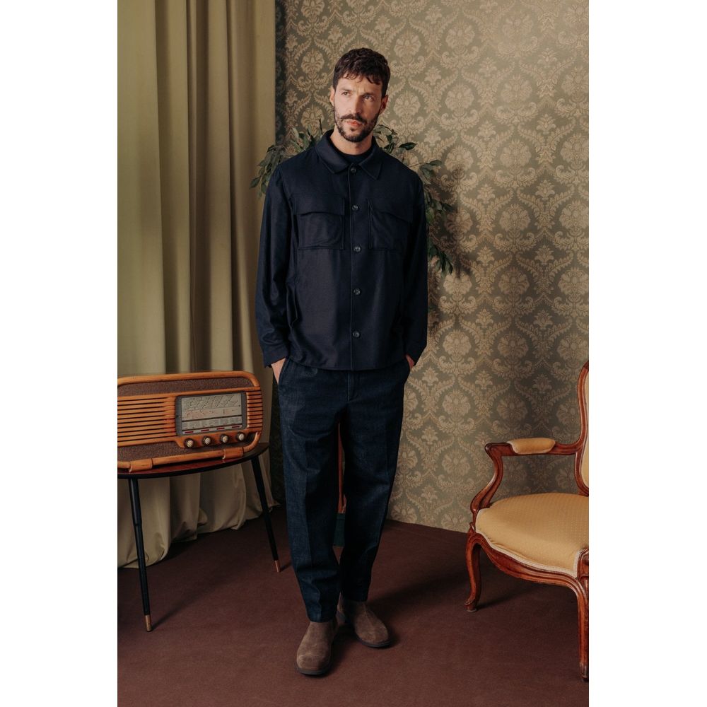Autore Blue Cashmere Full-Length Jacket