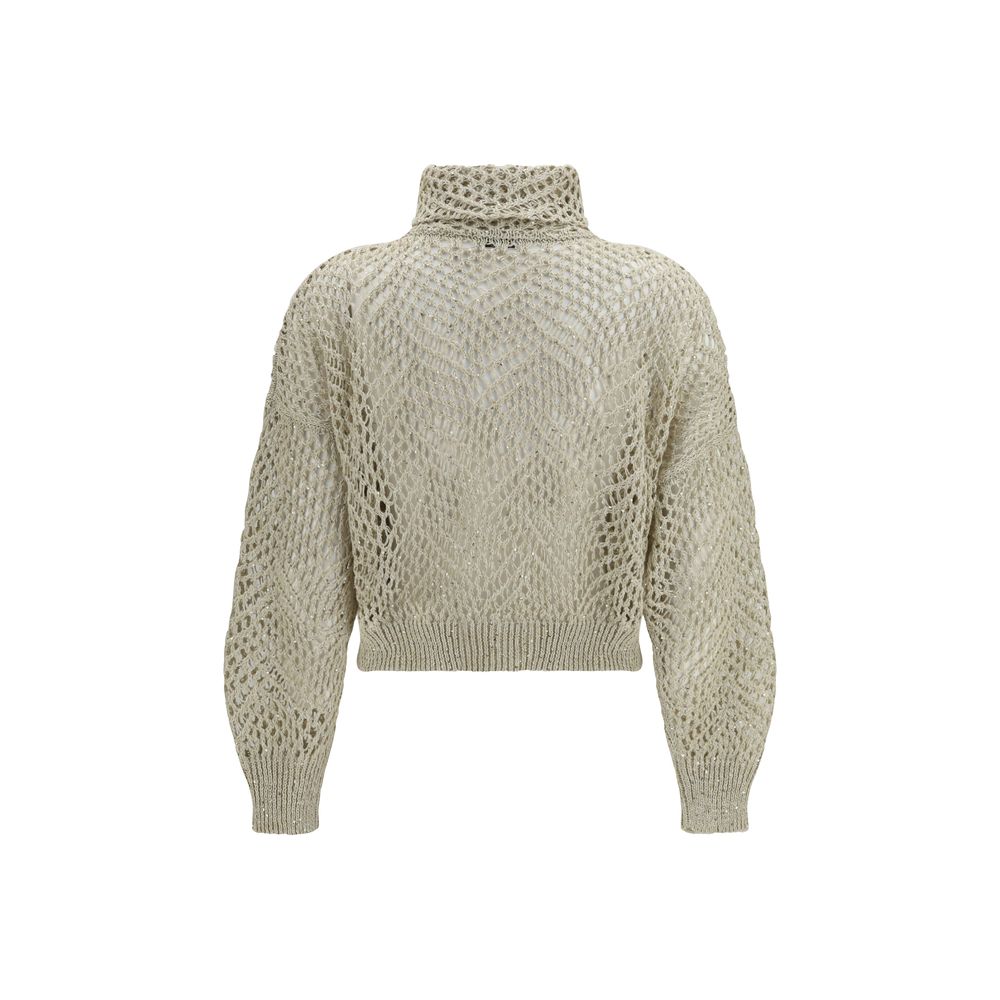 Brunello Cucinelli Beige Linen Cardigan
