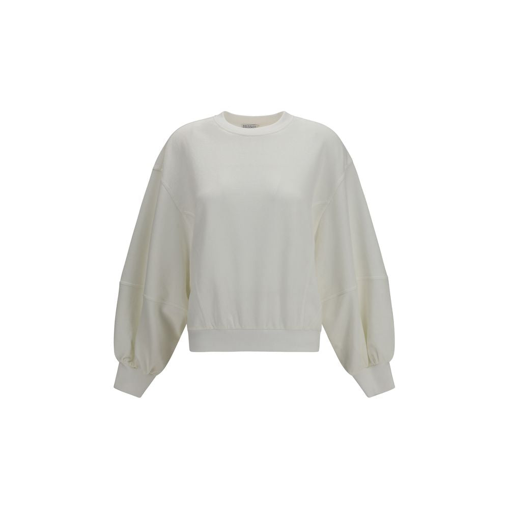 Brunello Cucinelli White Cotton Sweatshirt
