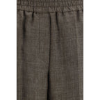 Brunello Cucinelli Brown Linen Casual Pants