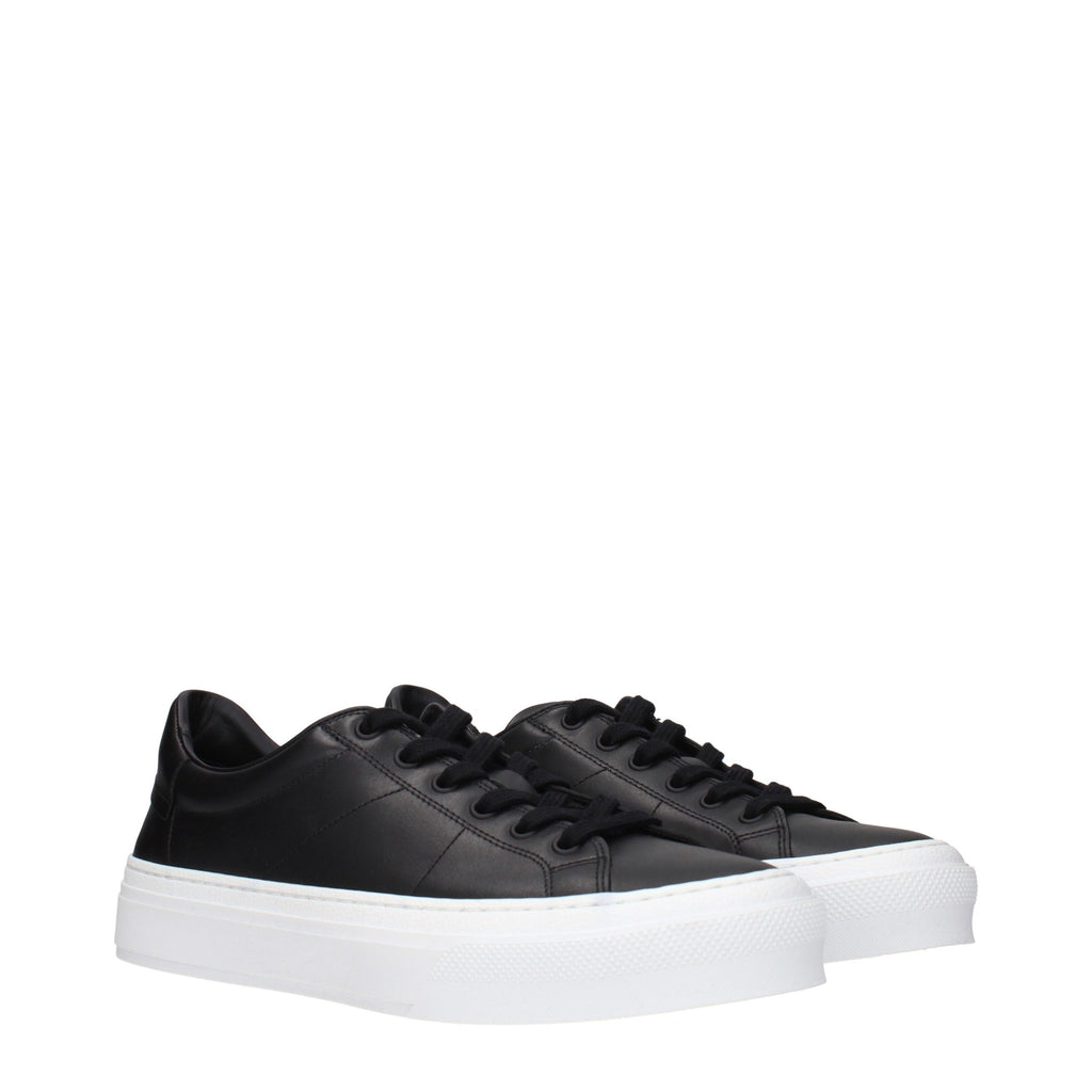 Givenchy Black Leather Low Top Sneakers