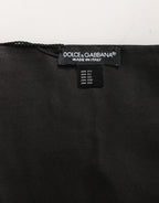 Dolce & Gabbana Black Satin Silk Fringed Lace Stole Scarf