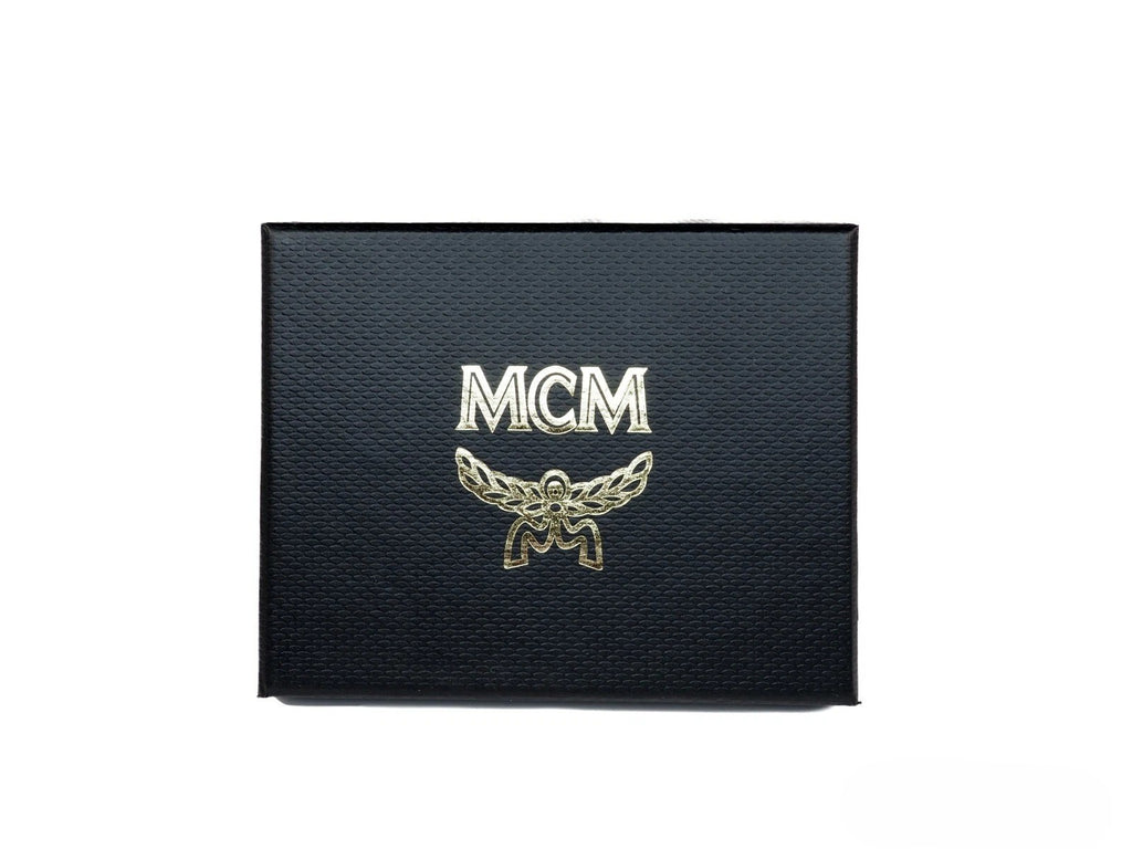 MCM Neon Yellow Visetos Diamond Logo Card Case Wallet