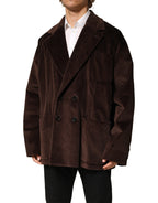Dolce & Gabbana Brown Double Breasted Corduroy Blazer Jacket