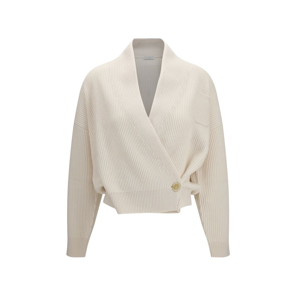 Brunello Cucinelli Beige Cashmere Cardigan