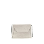 Brunello Cucinelli Gray Calf Leather Bos Taurus Clutch Bag