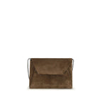 Brunello Cucinelli Brown Calf Leather Bos Taurus Clutch Bag