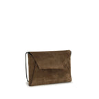 Brunello Cucinelli Brown Calf Leather Bos Taurus Clutch Bag