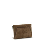 Brunello Cucinelli Brown Calf Leather Bos Taurus Clutch Bag