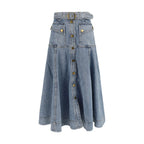 Zimmermann Blue Cotton Midi Skirt