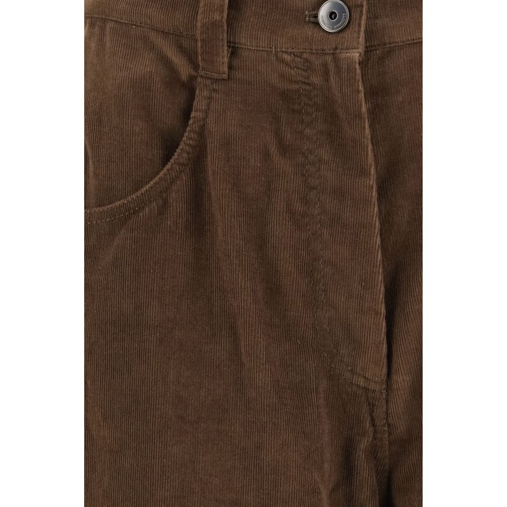 Brunello Cucinelli Brown Cotton Casual Pants