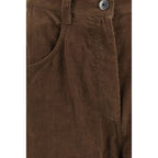 Brunello Cucinelli Brown Cotton Casual Pants