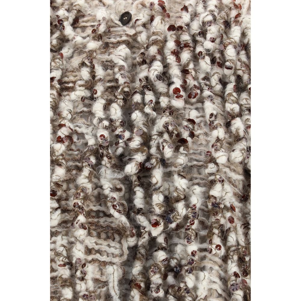 Brunello Cucinelli White Mohair Cardigan