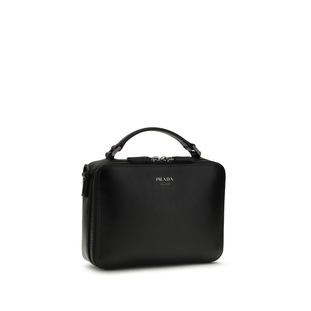 Prada Black Calf Leather Bos Taurus Shoulder Bag
