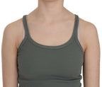 PINK MEMORIES Green Sleeveless Spaghetti Tank T-Shirt Blouse