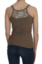 PINK MEMORIES Brown Sleeveless Spaghetti Strap Top