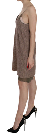 PINK MEMORIES Cotton Green Spaghetti Strap A-line Mini Dress