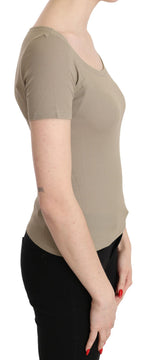 GF Ferre Gray 100% Nylon Short Sleeve Casual Tank Top Blouse