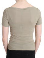 GF Ferre Gray 100% Nylon Short Sleeve Casual Tank Top Blouse